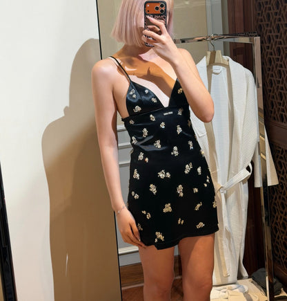 MIU M HAND EMBROIDERED DRESS