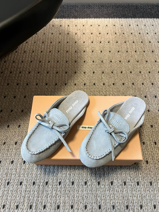 MIU M SUEDE MULES