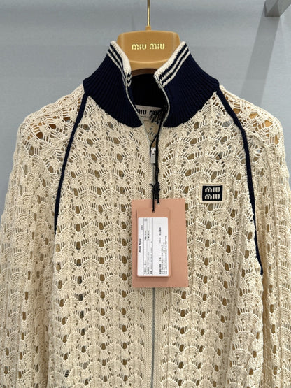 MIU M ZIP CARDIGAN