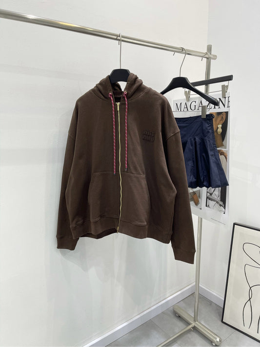 MIU M ZIP HOODIE