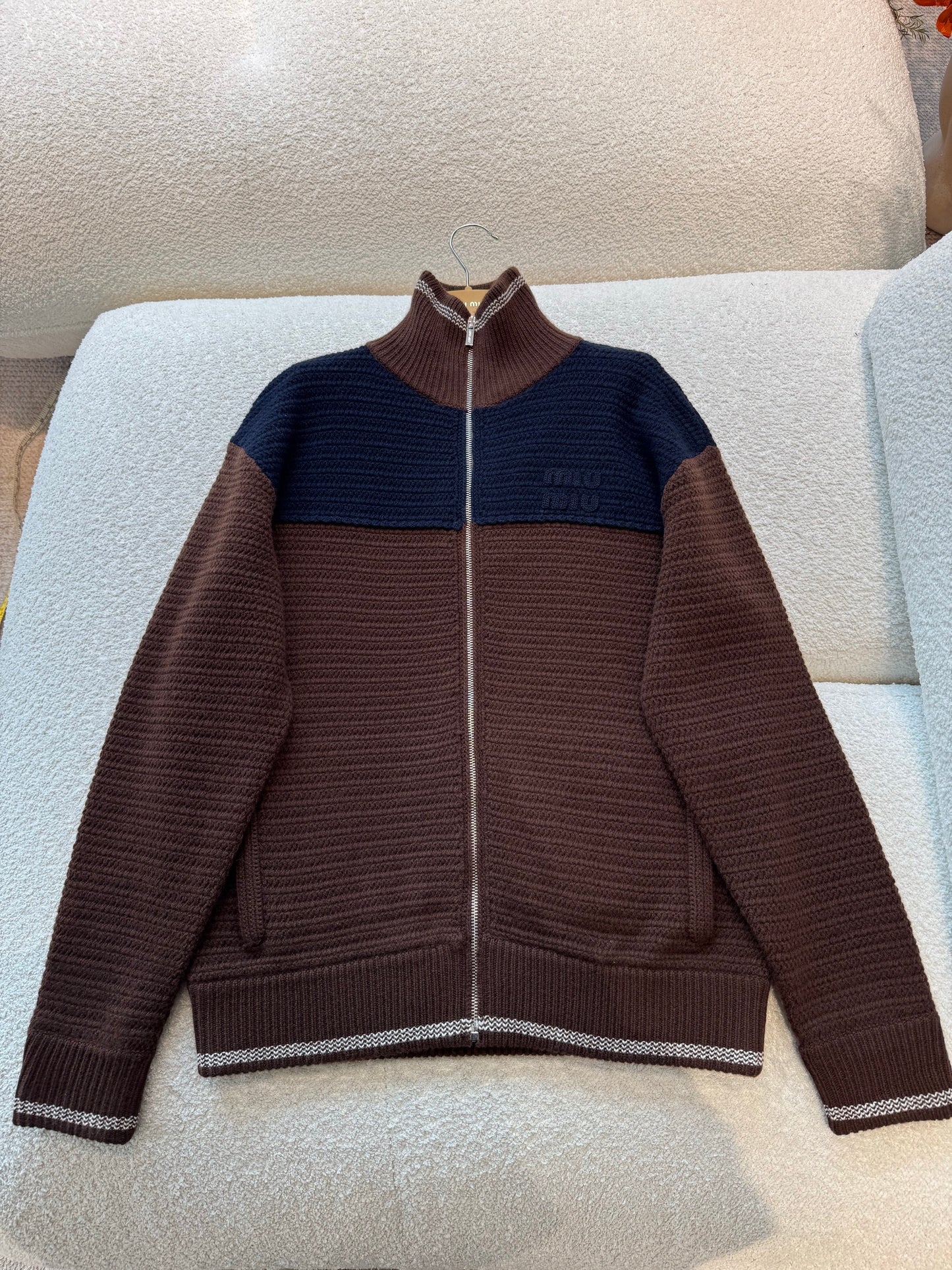 MIU M ZIP CARDIGAN