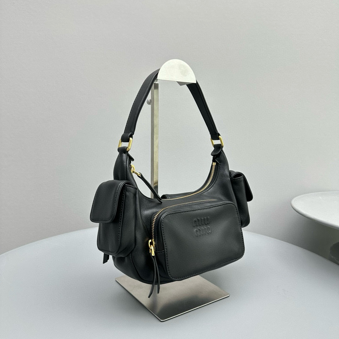 MIU M POCKET NAPPA LEATHER BAG