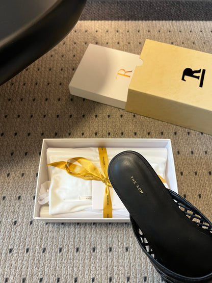 THE ROW LEATHER MULES