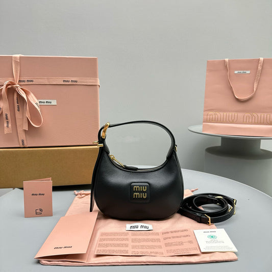 MIU M LEATHER HOBO BAG