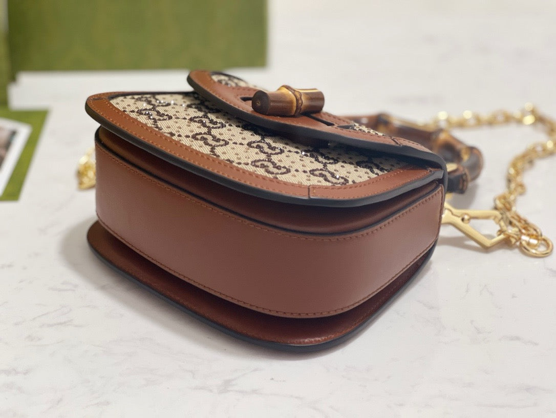 GG BAMBOO 1947 CRYSTALS MINI BAG