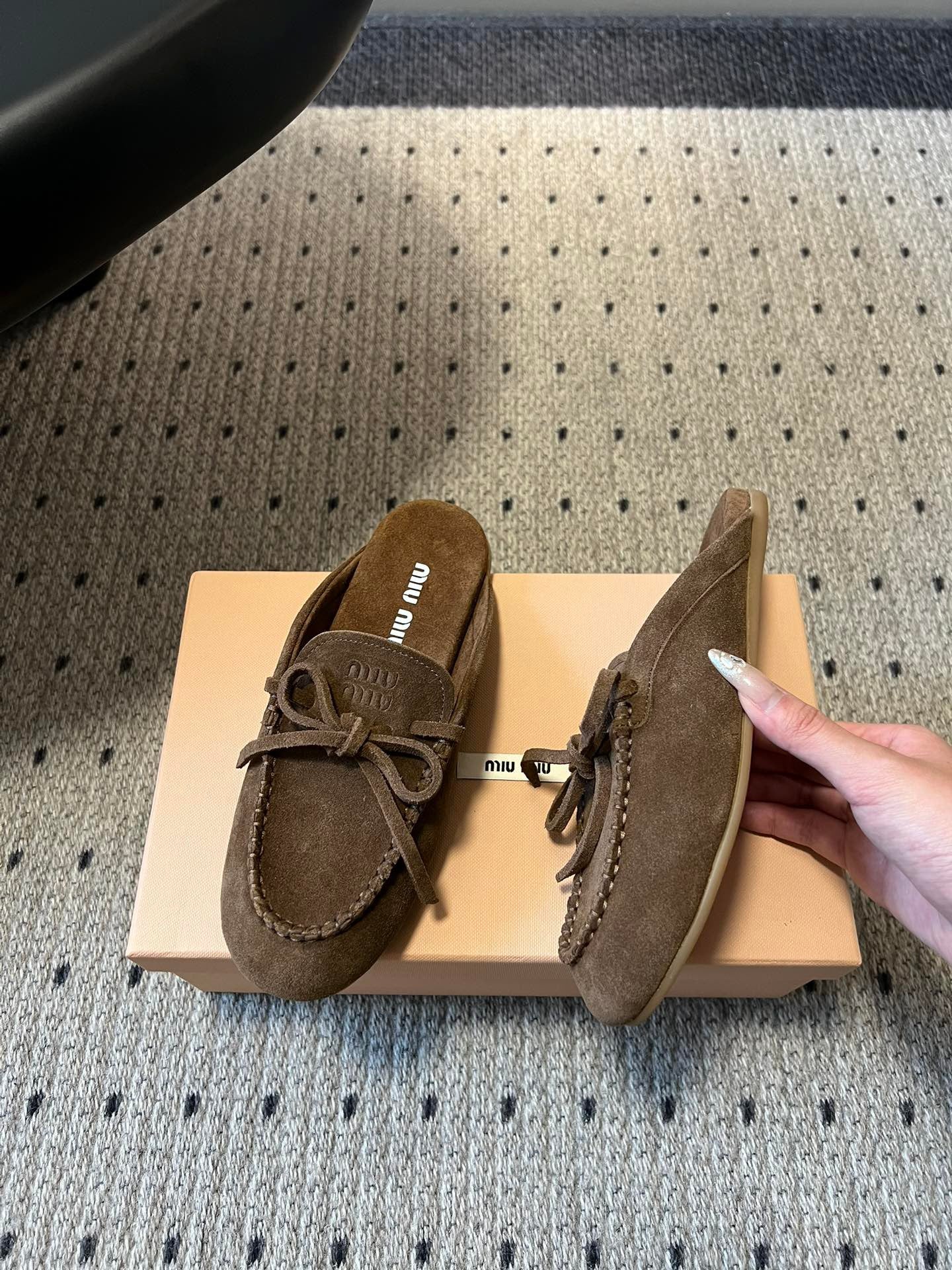 MIU M SUEDE MULES