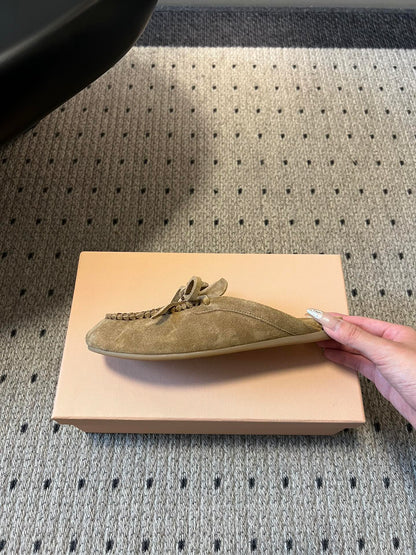 MIU M SUEDE MULES