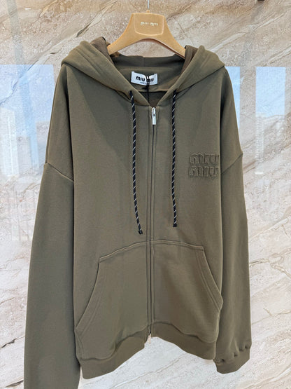 MIU M ZIP HOODIE