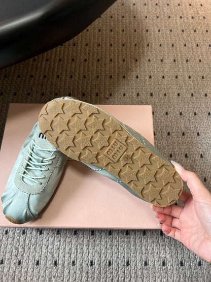MIU M SATIN SNEAKERS