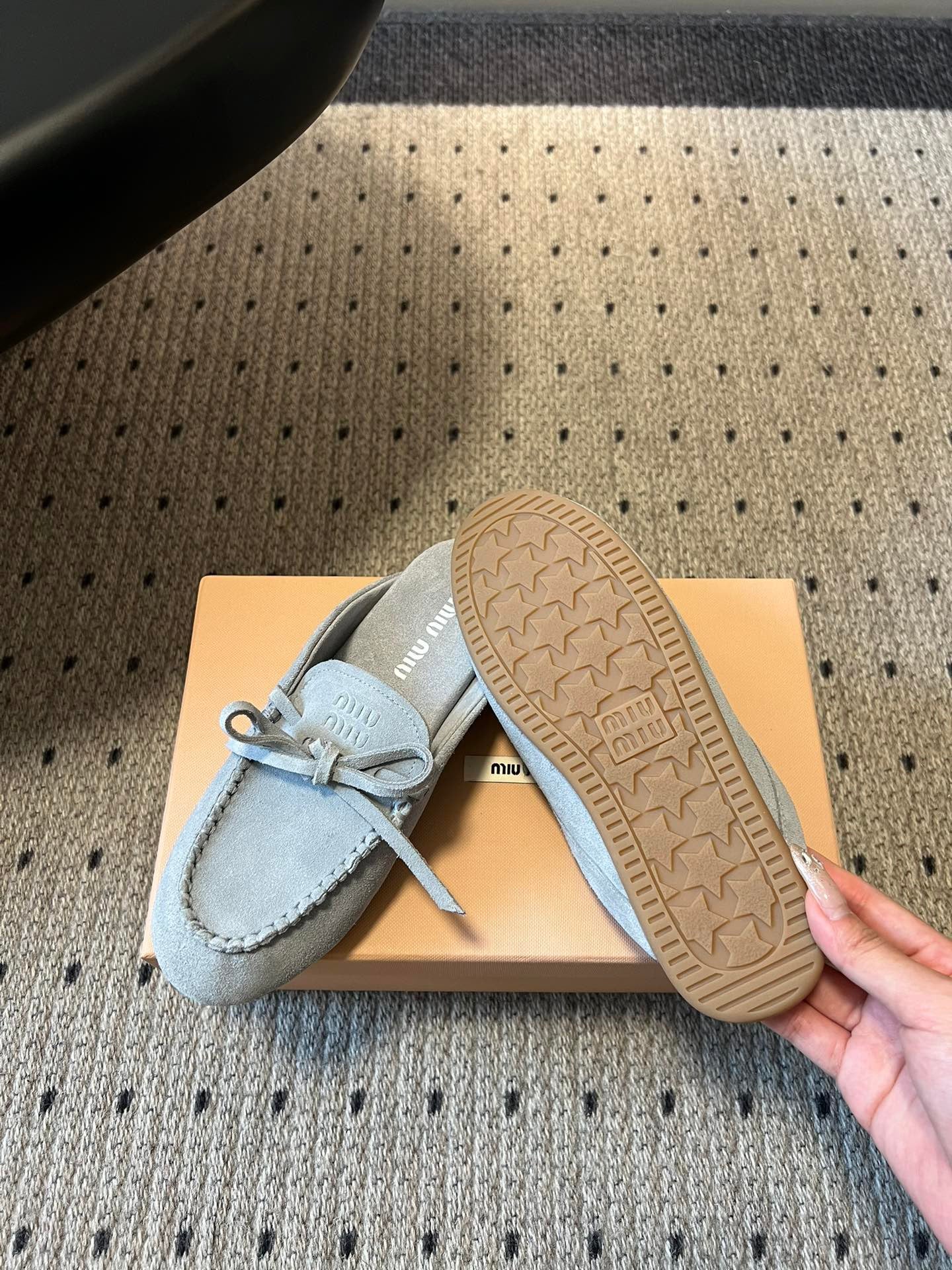 MIU M SUEDE MULES