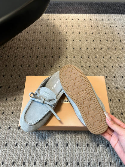 MIU M SUEDE MULES