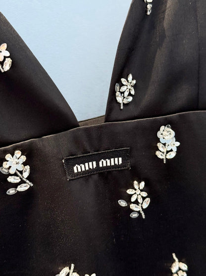 MIU M HAND EMBROIDERED DRESS
