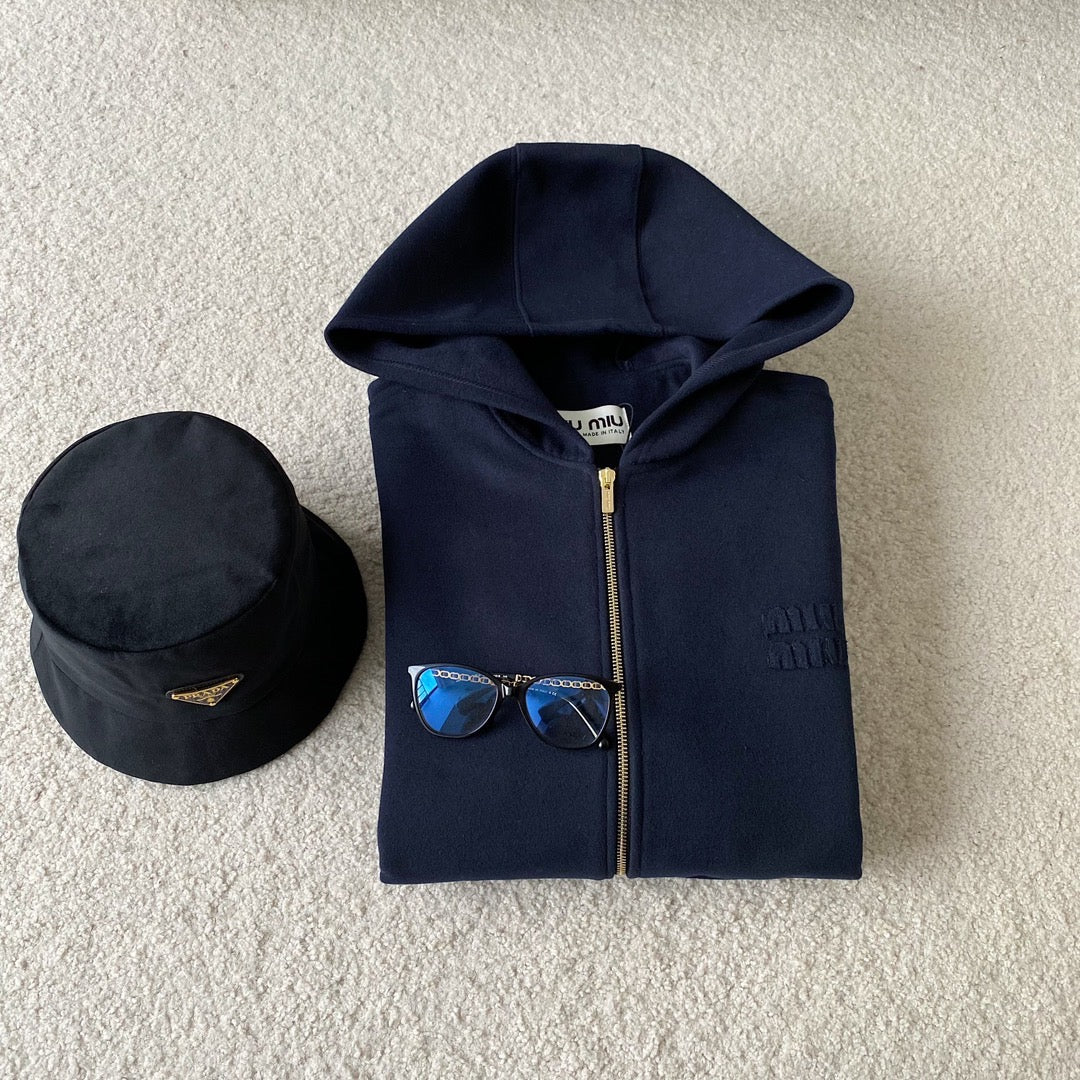 MIU M ZIP HOODIE