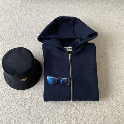 MIU M ZIP HOODIE