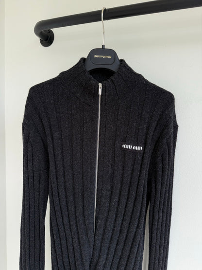MIU M ZIP CARDIGAN