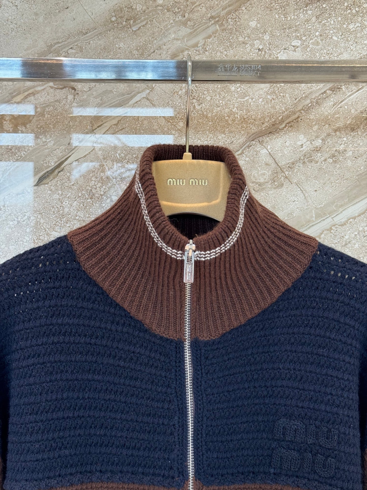 MIU M ZIP CARDIGAN