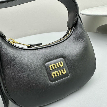 MIU M LEATHER HOBO BAG