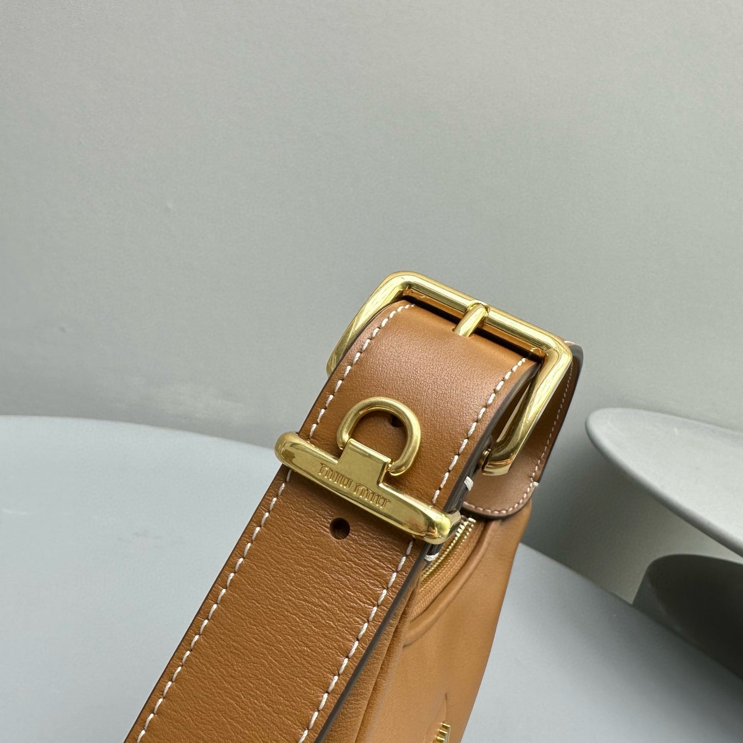 MIU M LEATHER HOBO BAG