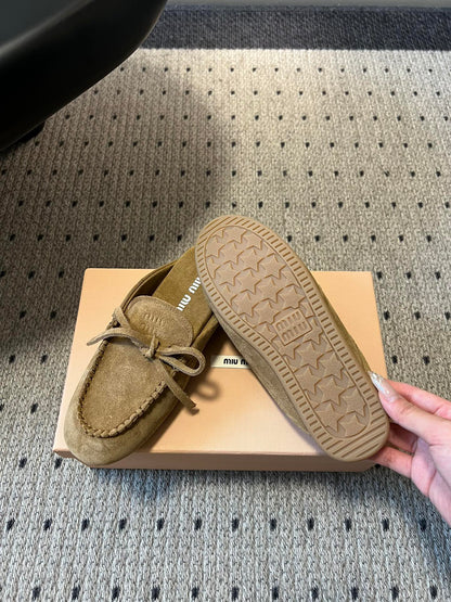 MIU M SUEDE MULES
