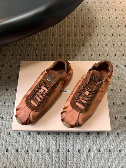MIU M SATIN SNEAKERS