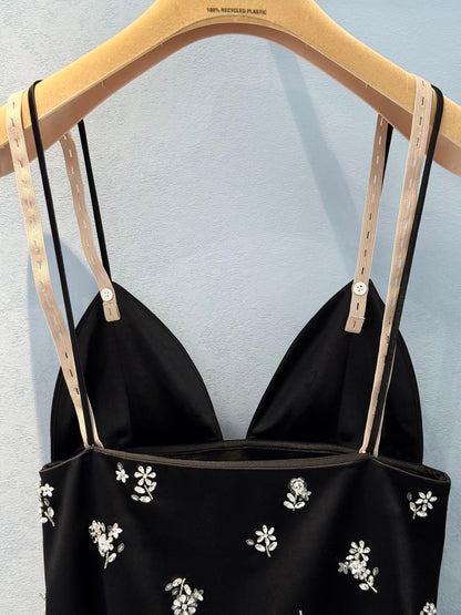 MIU M HAND EMBROIDERED DRESS