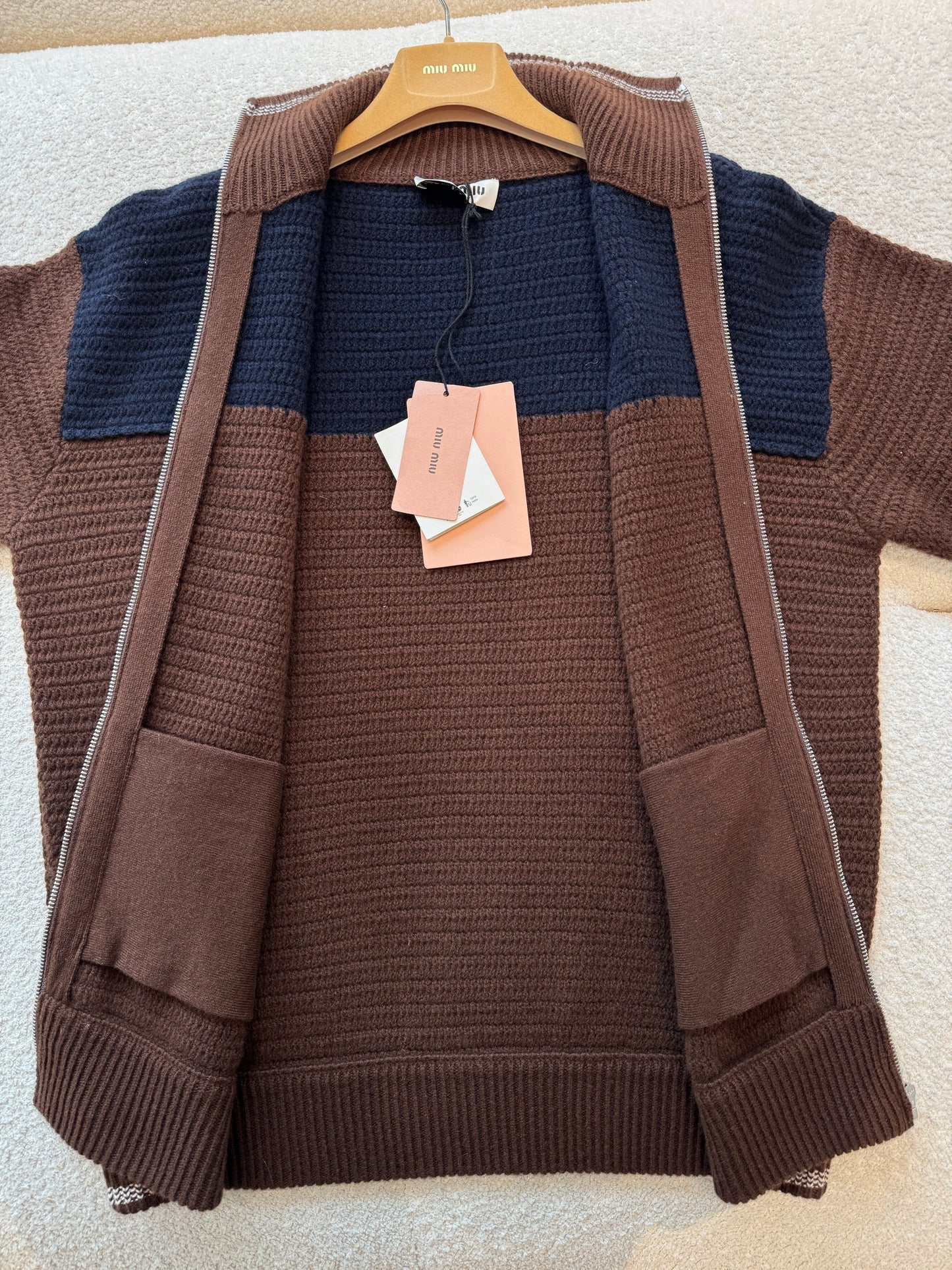 MIU M ZIP CARDIGAN