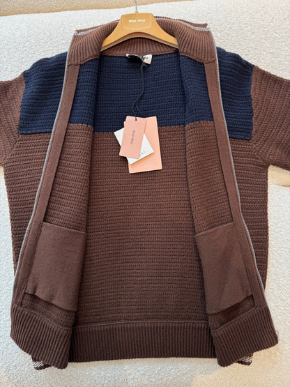 MIU M ZIP CARDIGAN