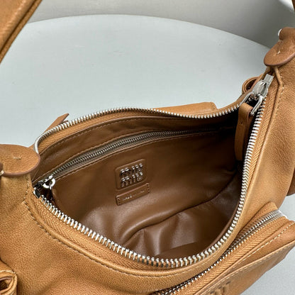 MIU M POCKET NAPPA LEATHER BAG