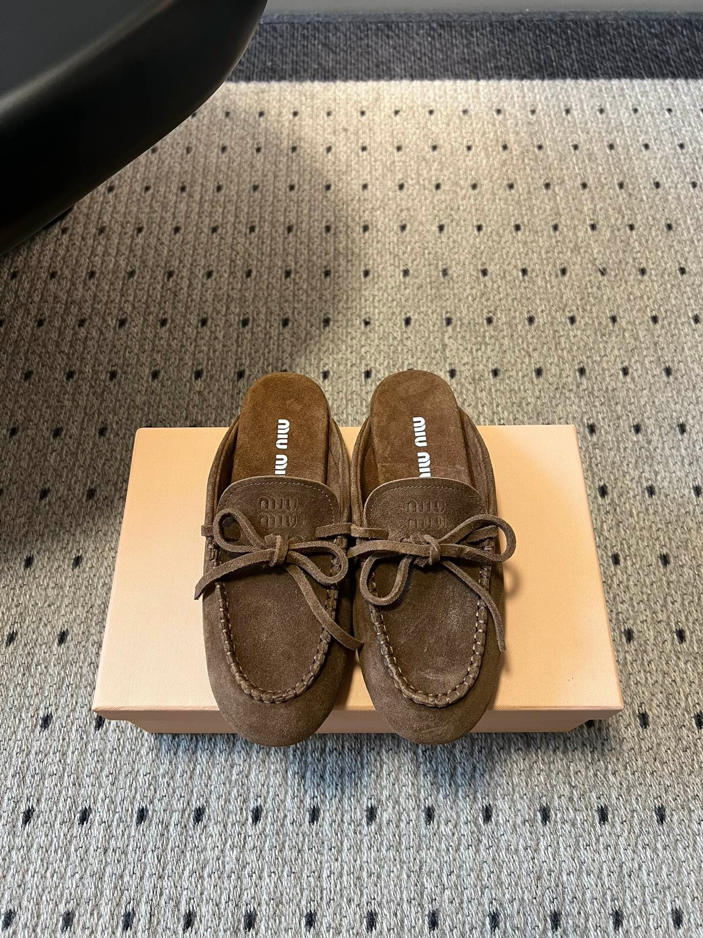 MIU M SUEDE MULES
