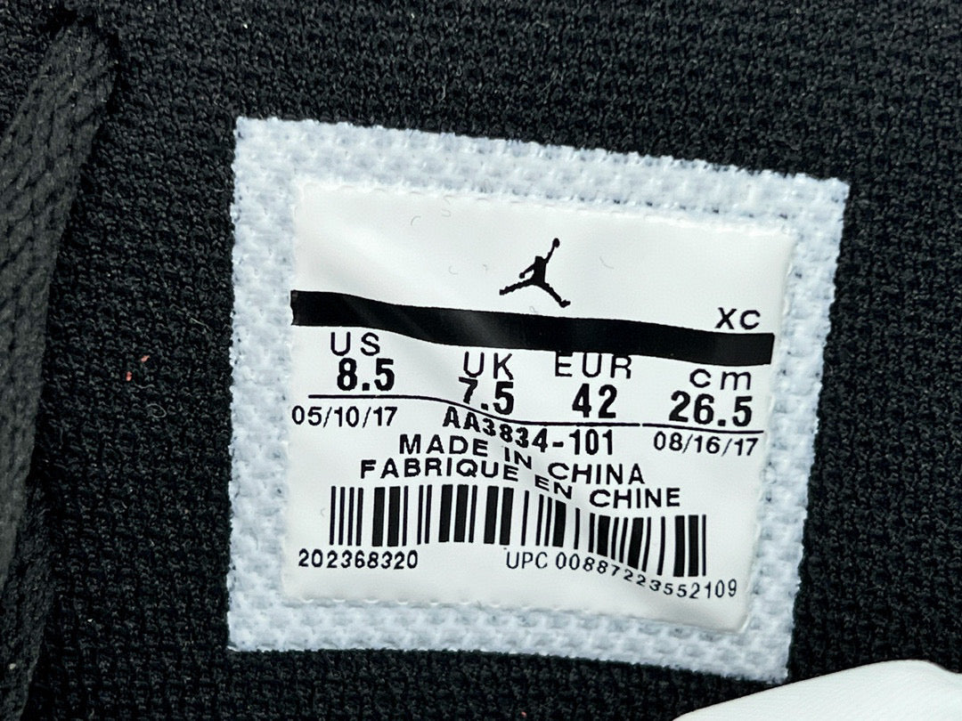 Off white jordan 1 size tag on sale