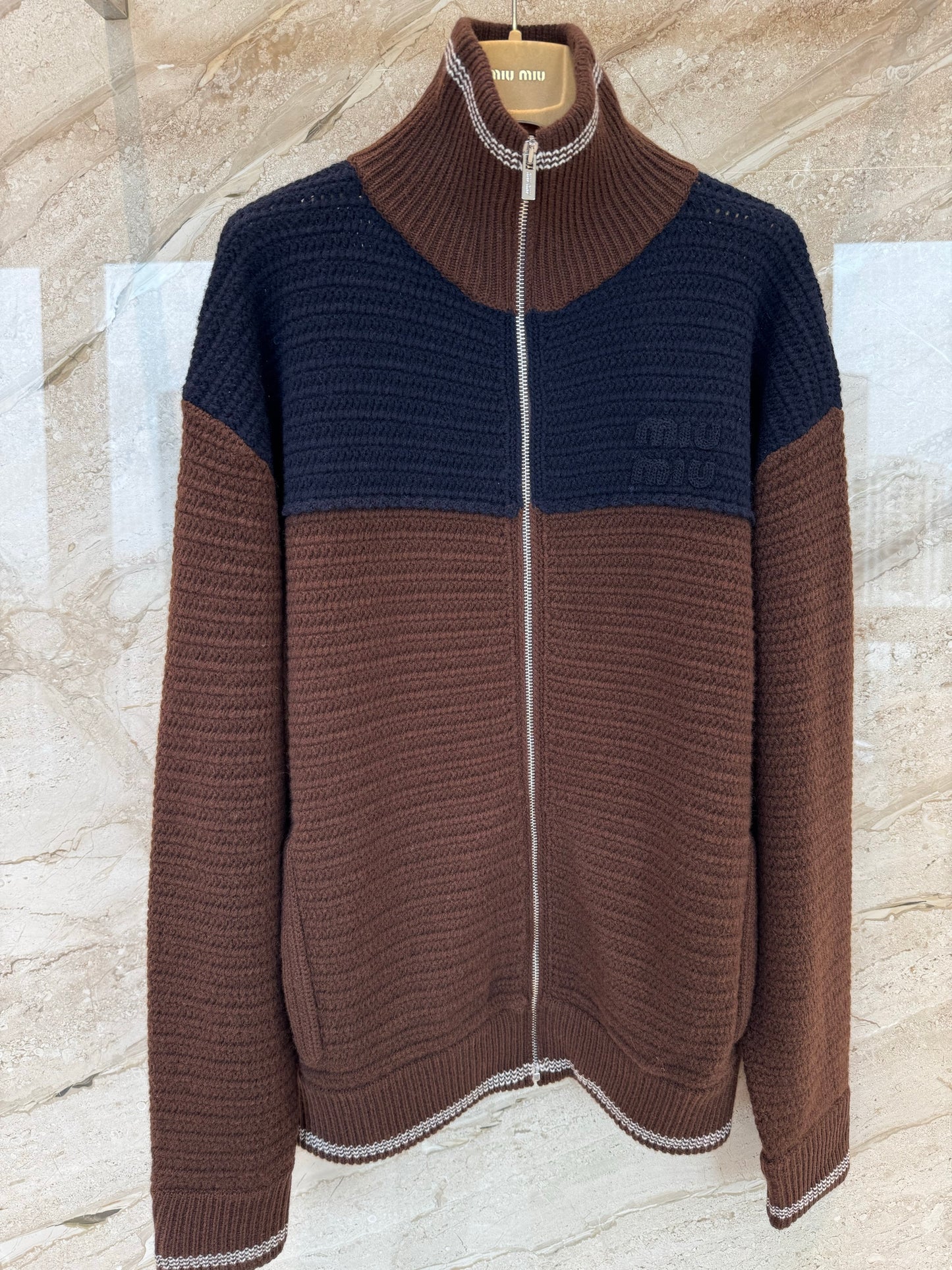 MIU M ZIP CARDIGAN