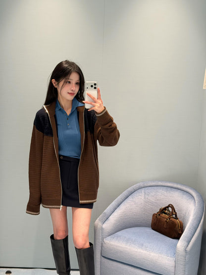 MIU M ZIP CARDIGAN