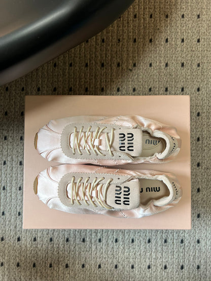 MIU M SATIN SNEAKERS
