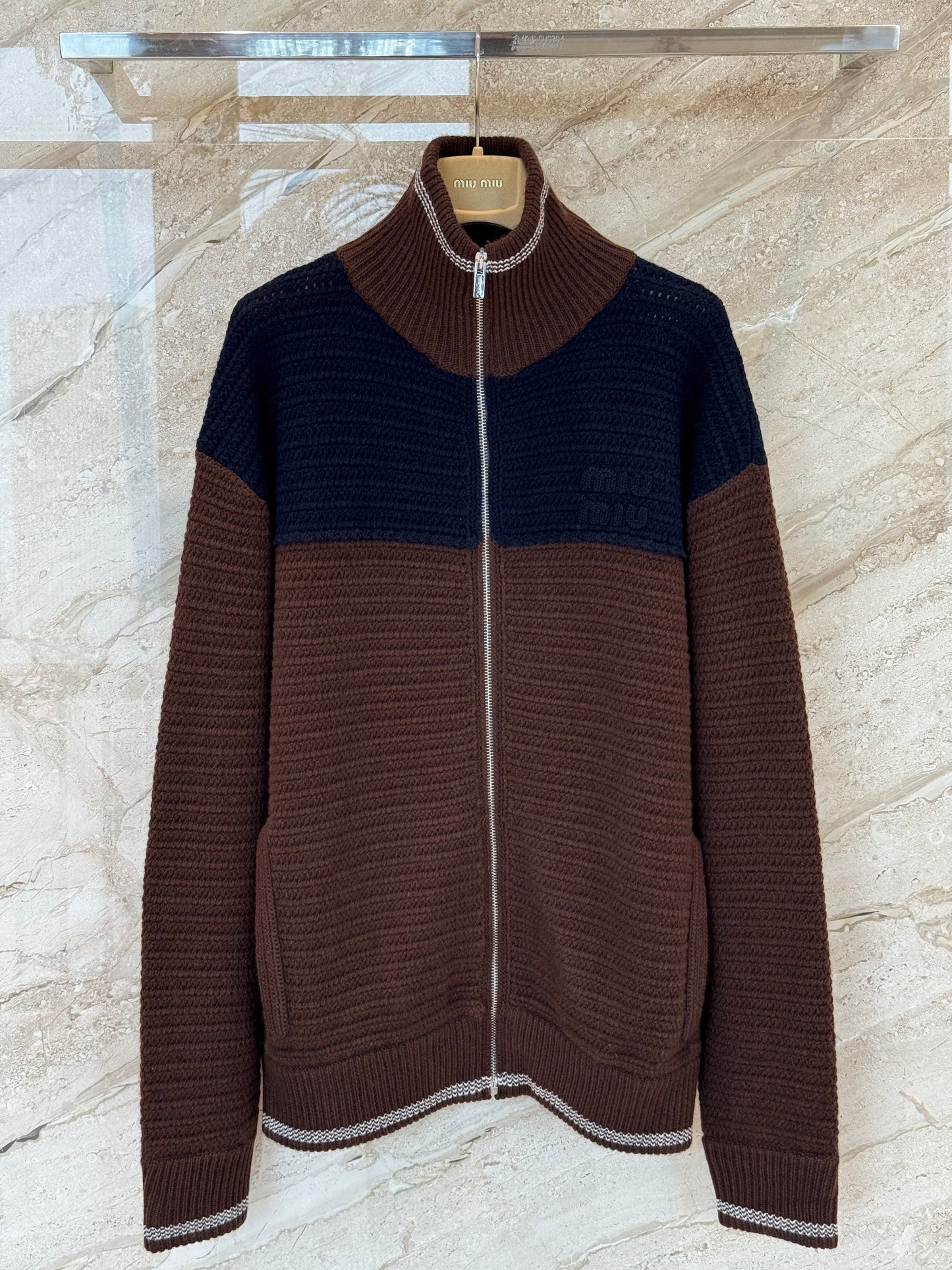 MIU M ZIP CARDIGAN