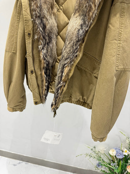 BRUNELLO C FOX FUR PARKA
