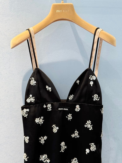 MIU M HAND EMBROIDERED DRESS