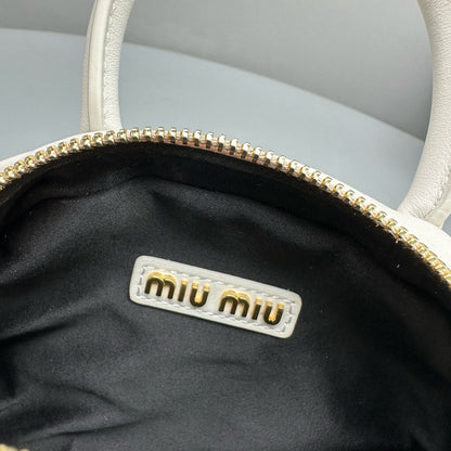 MIU M LEATHER TOP HANDLE BAG