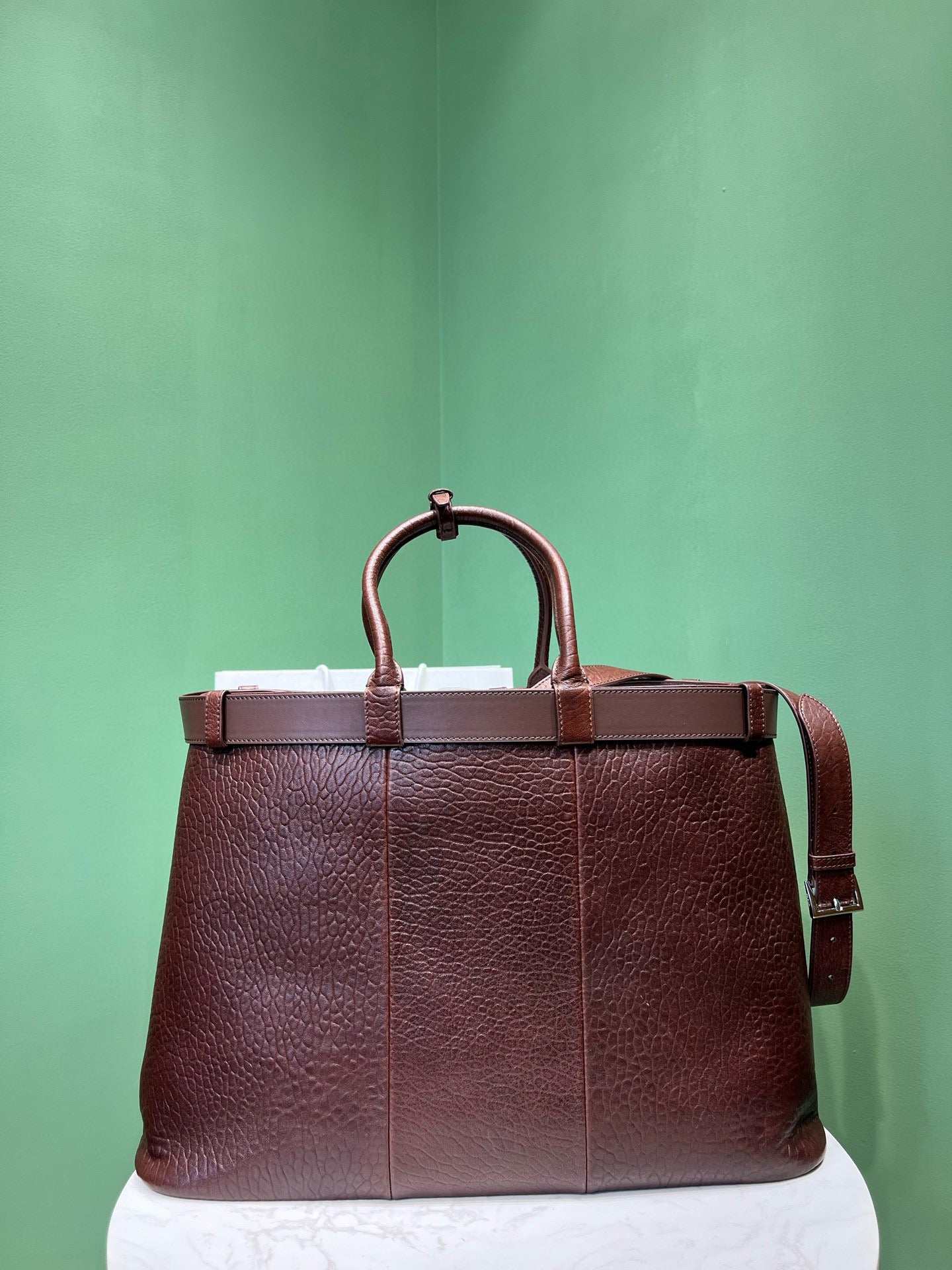 PD BUCKLE NAPPA LEATHER BAG