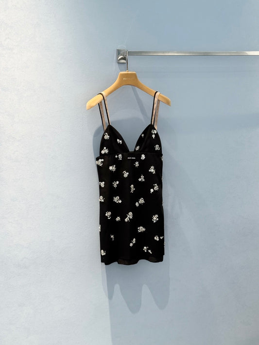 MIU M HAND EMBROIDERED DRESS