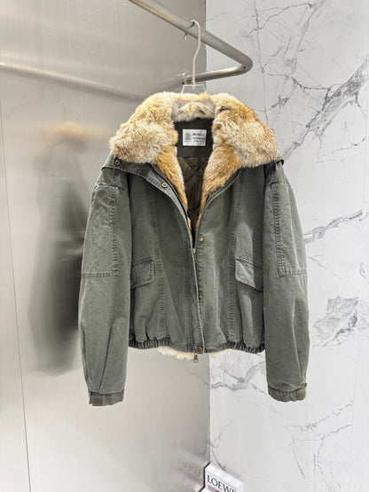 BRUNELLO C FOX FUR PARKA