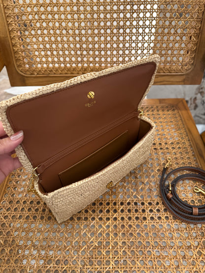 CEL MULTIPOCHETTE IN RAFFIA BAG
