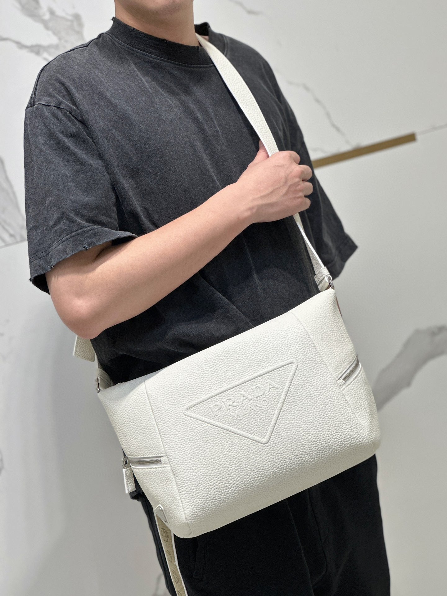 PD LEATHER BAG WITH SHOULDER STRAP
