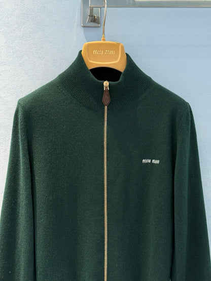 MIU M ZIP CARDIGAN