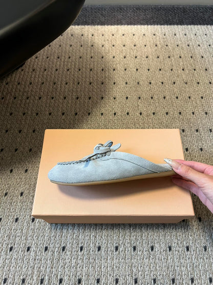 MIU M SUEDE MULES