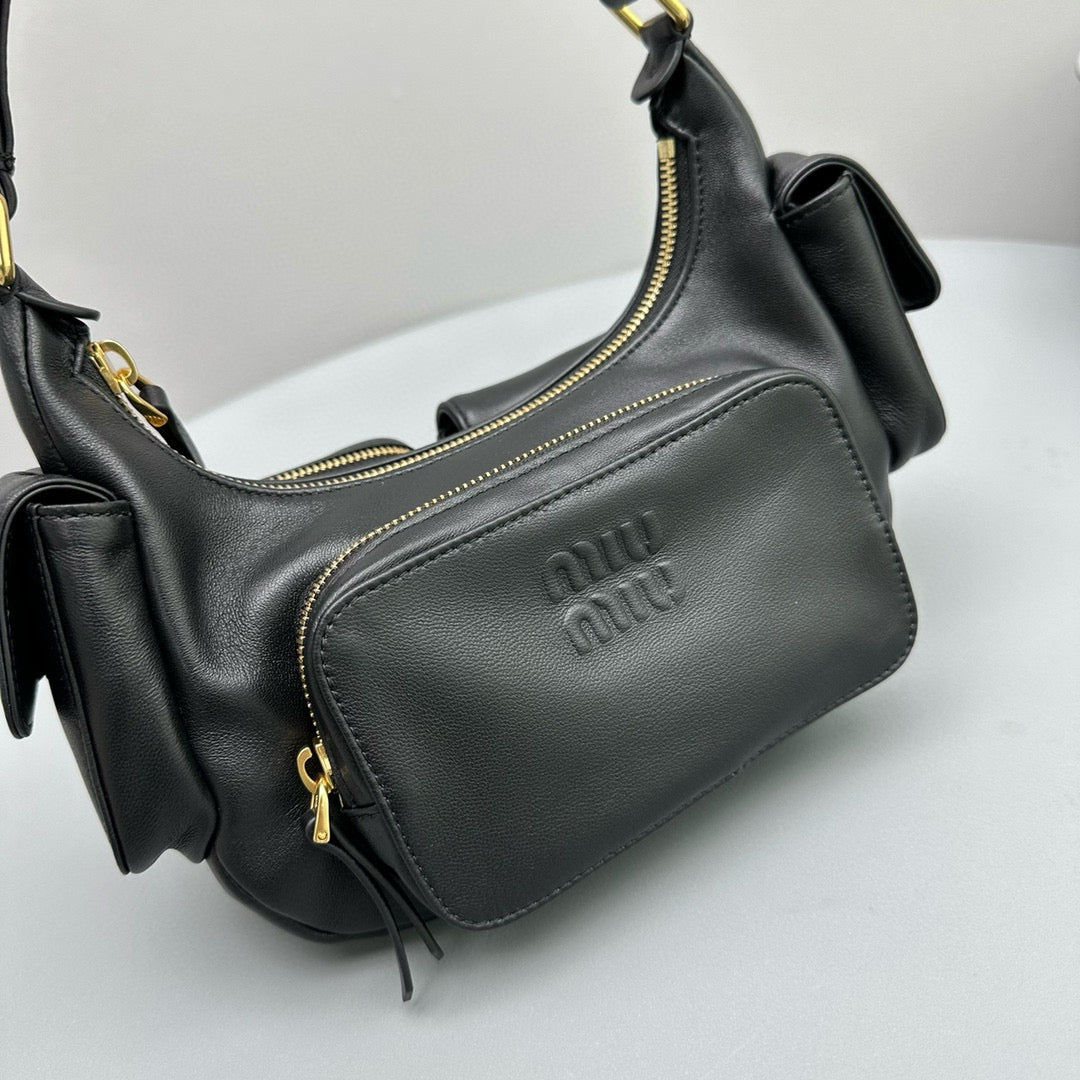 MIU M POCKET NAPPA LEATHER BAG