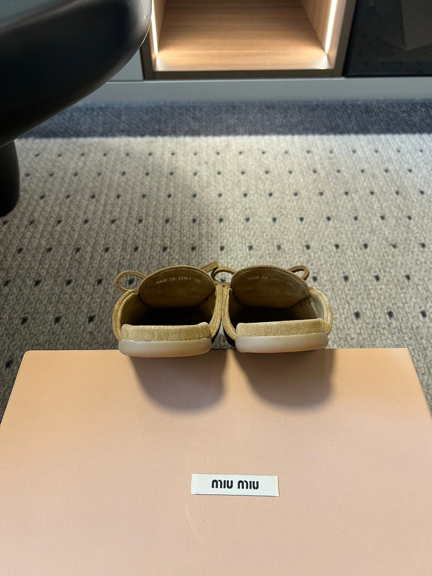 MIU M SUEDE MULES