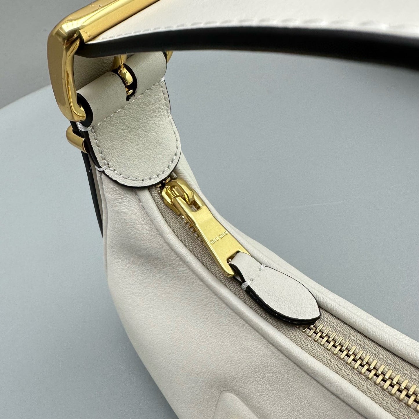 MIU M LEATHER HOBO BAG