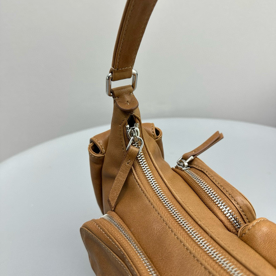 MIU M POCKET NAPPA LEATHER BAG