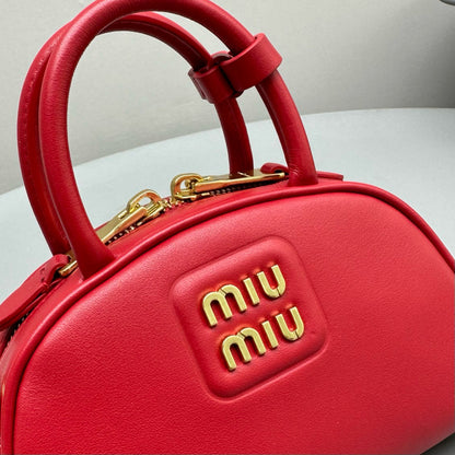 MIU M LEATHER TOP HANDLE BAG