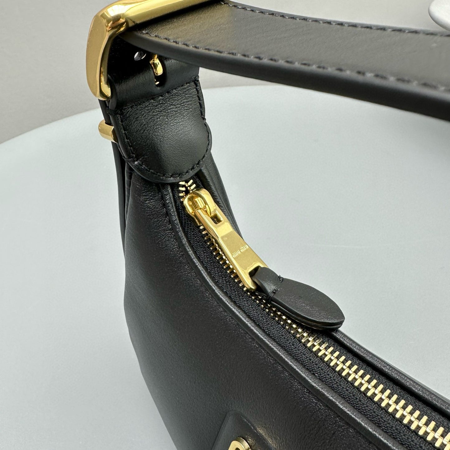 MIU M LEATHER HOBO BAG